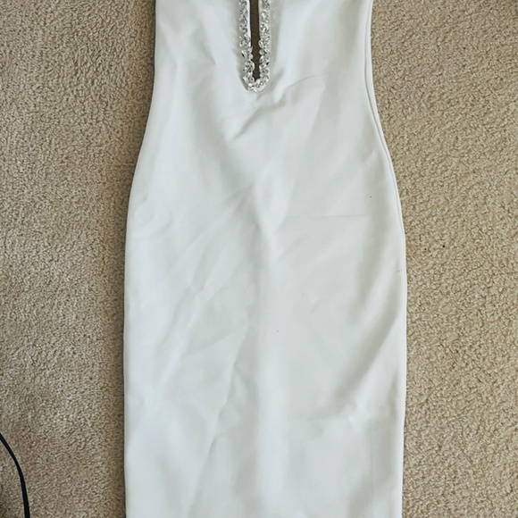 Fashion Nova Sweetest Heart Embellished Midi Dress - White MEDIUM - Picture 3 of 5